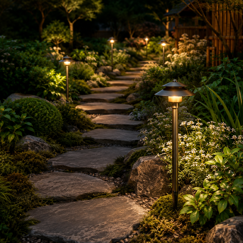 12-Pack Solid Brass Low Voltage Path Lights