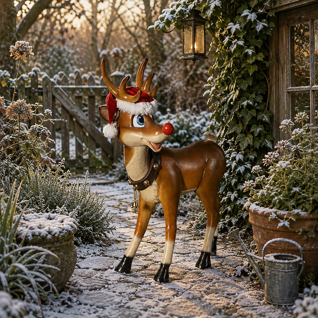 Festive Red-Nosed Holiday Reindeer