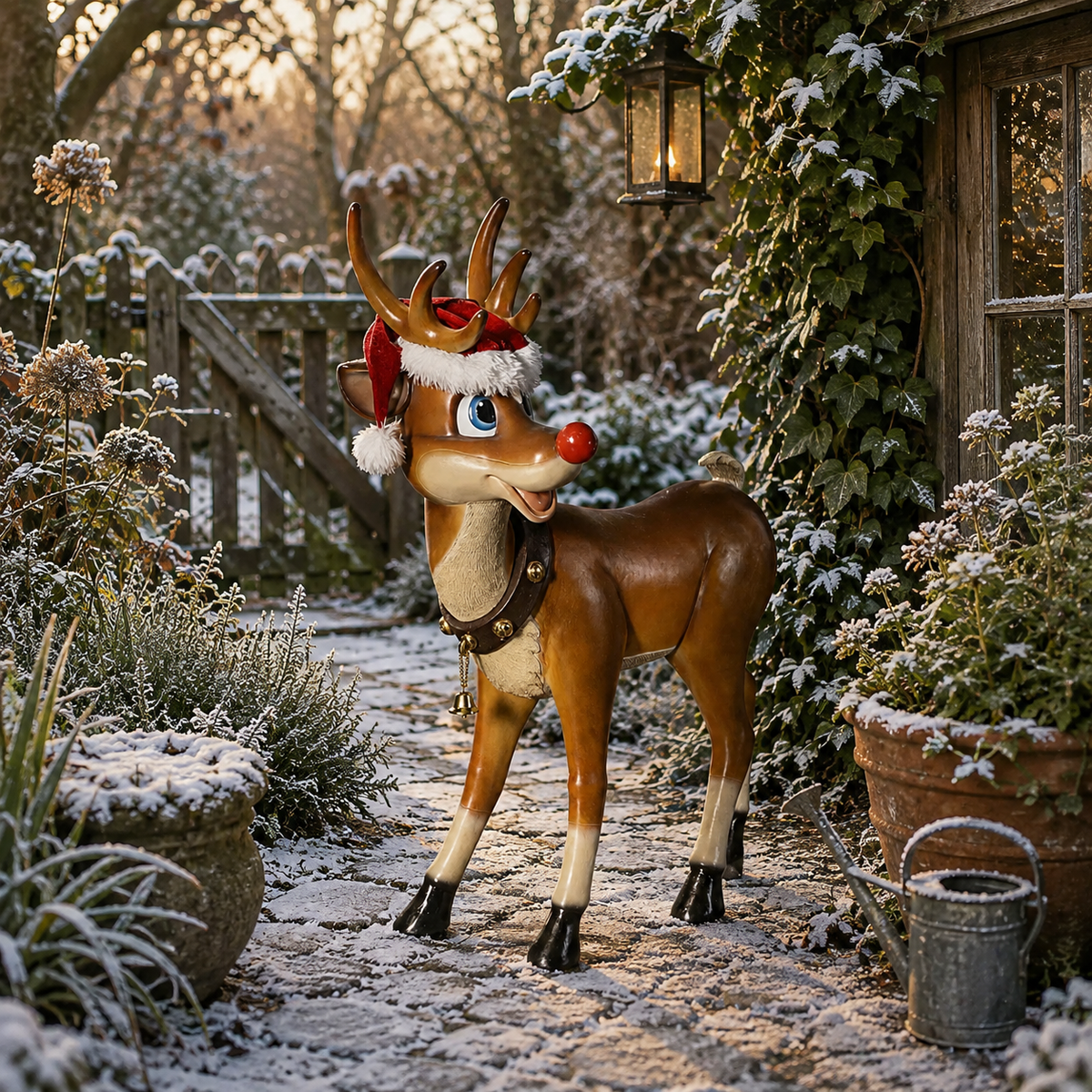 Festive Red-Nosed Holiday Reindeer