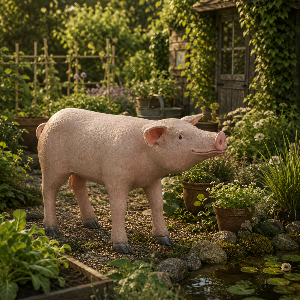 Contemporary Standing Piglet Sculpture