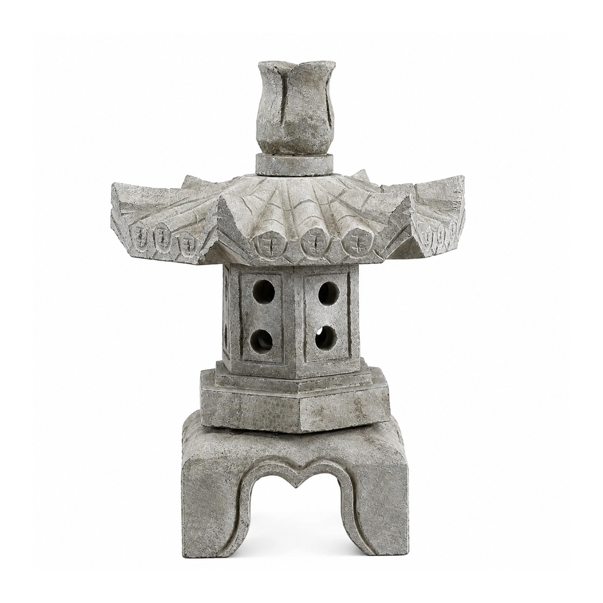 Tranquil Lotus Top Zen Stone Lantern