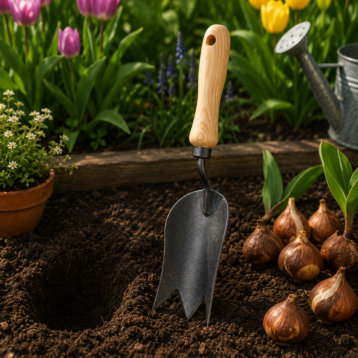 Tulip Planting Trowel with Sharp Blade Edges